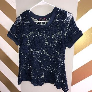 Blue lace top